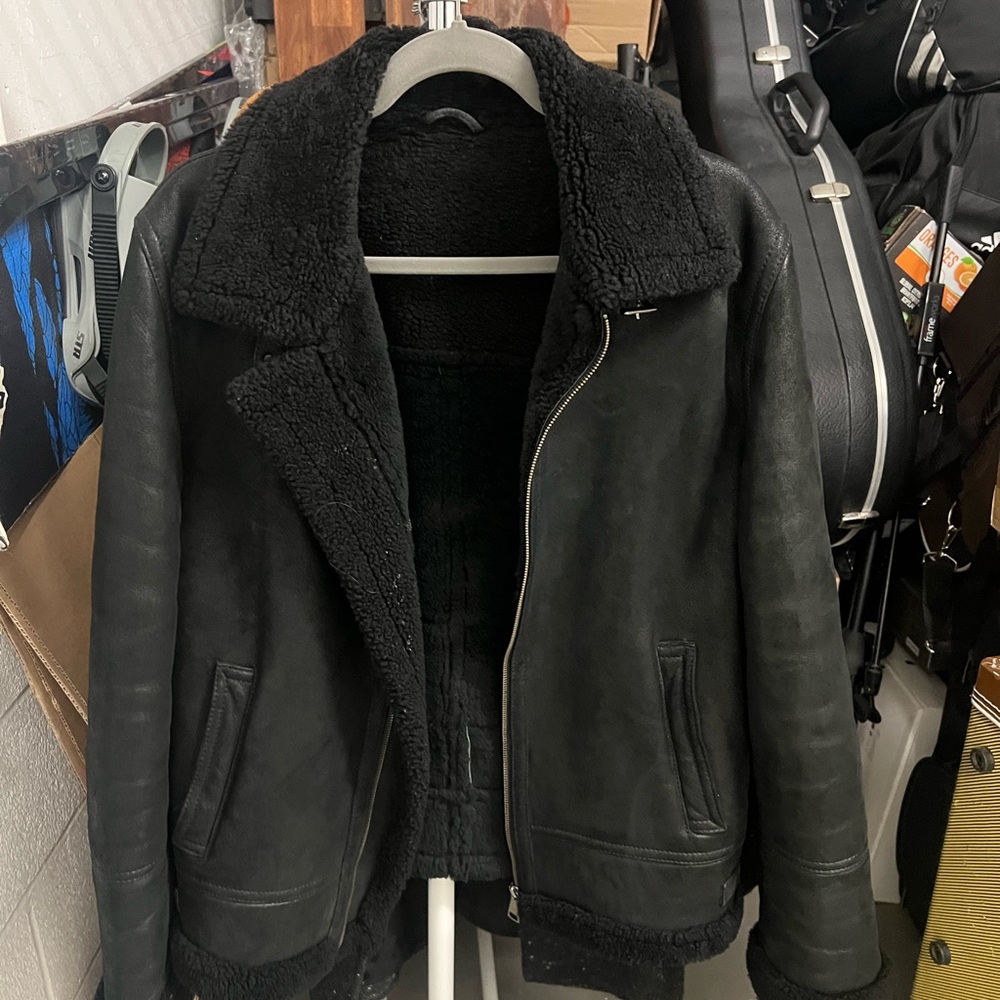 Men's Black Shearling Jacket